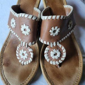 Jack Rodgers Marbella Mid Wedge Sandals Tan 8M